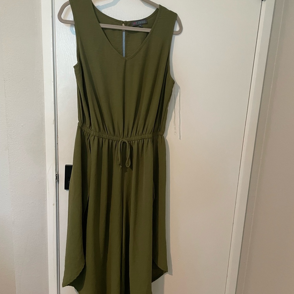 Love Delirious Olive Green High Low Romper